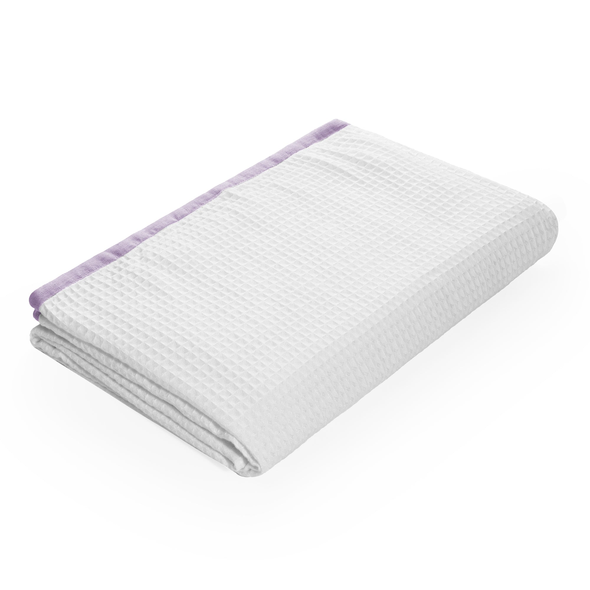 Eco Waffle 100 % Bamboo Waffle  with Linen Border Bath Towel (Set of 1)