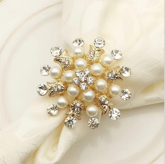 Celeste Pearl Napkin Ring Gift Set (Set of 4 & 6)