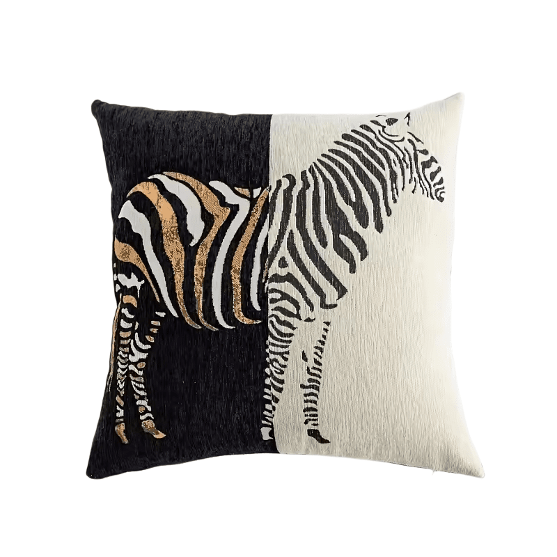 Black decorative cushion cover styled for contemporary and modern interiors