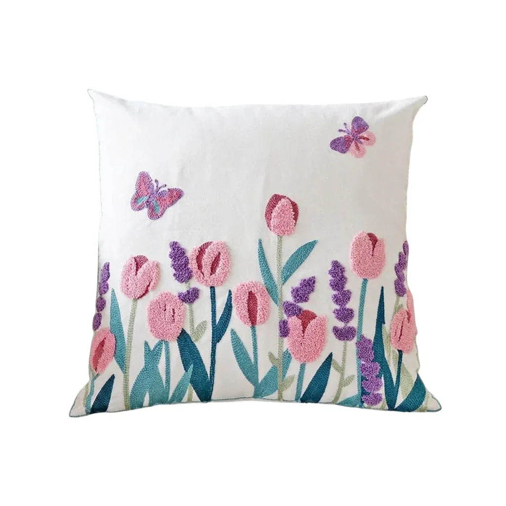 Bloom Whisper floral cushion cover with elegant textured detailing for modern homes
