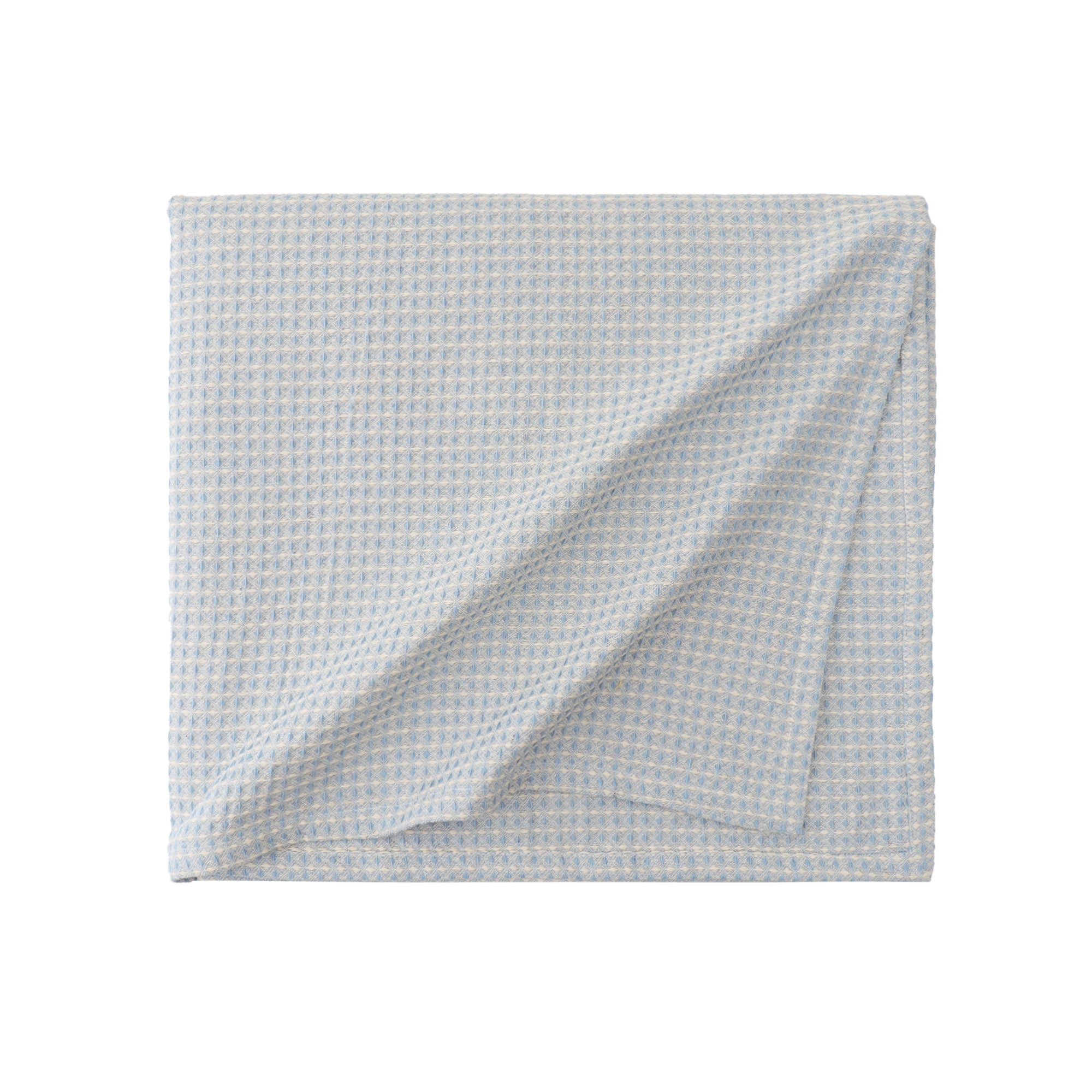 Soft powder blue waffle weave table cover for modern homes