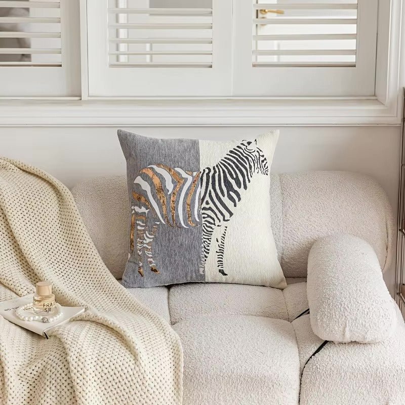 Modern grey cushion cover with refined contemporary styling