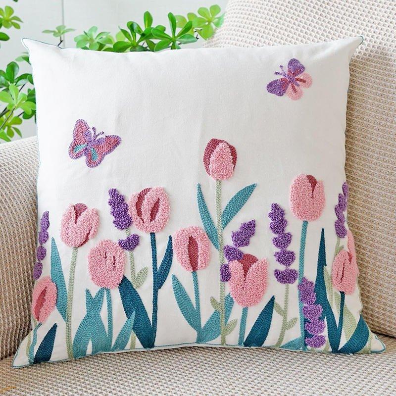 Modern floral decorative cushion cover for contemporary living room decor