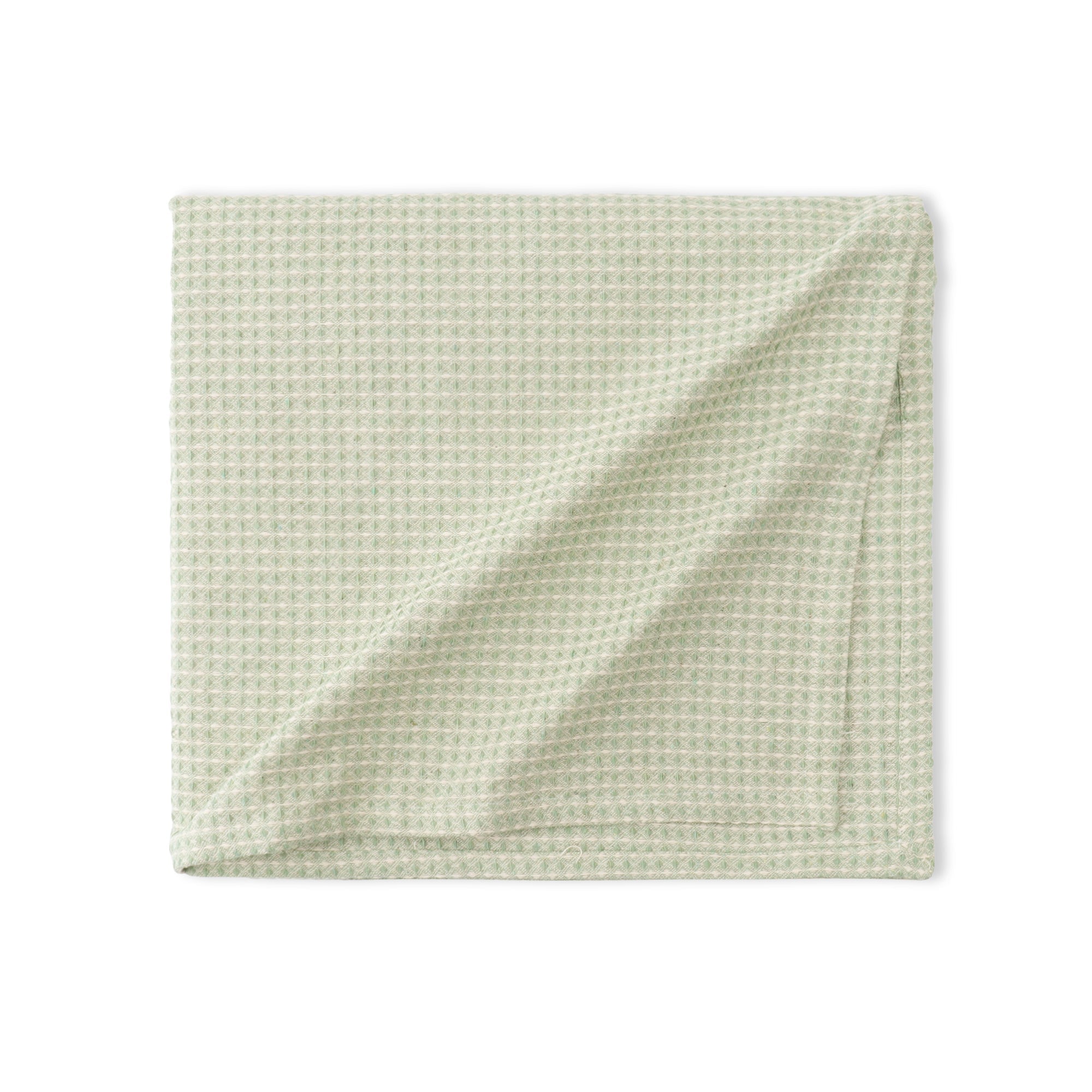 Soft sage waffle weave dining table cover for contemporary home decor