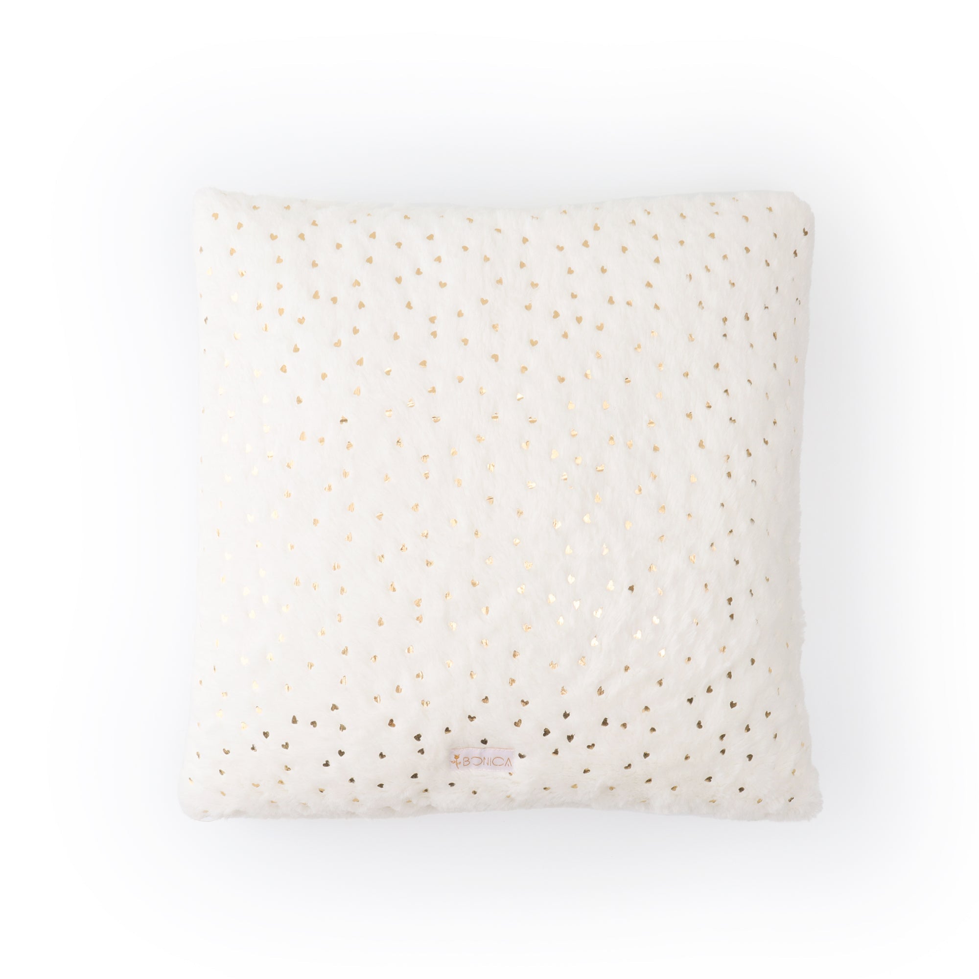 White heart accent cushion cover for luxurious contemporary home decor