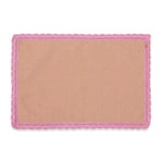 Dusky Rose Waffle Table Placemats with Lace Border (Set of 6)
