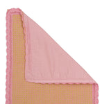 Dusky Rose Waffle Table Runner with Lace Border