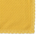 Golden Hive Cotton Jacquard Table Runner with Lace Border