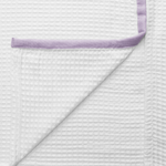 Eco Waffle 100 % Bamboo Waffle  with Linen Border Bath Towel (Set of 1)