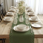 Ever Green Dots Cotton Table Runner