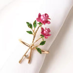Rose Luxe Napkin Rings  Gift Set (Set of 4 & 6)
