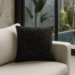 Luxury black festive decorative cushion cover for modern and contemporary interiors