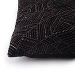 Black festive sequined velvet cushion cover for sophisticated sofa styling
