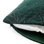Bottle green festive sequined velvet cushion cover for elegant home decor styling