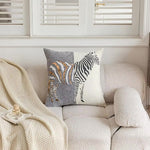 Modern grey cushion cover with refined contemporary styling