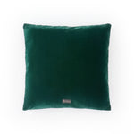 Modern bottle green festive velvet cushion cover with embroidered detailing