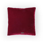 Modern maroon festive velvet cushion cover with embroidered contemporary design