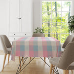 Modern pastel plaid tablecloth with soft multicolor tones for contemporary homes