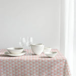 Modern pastel plaid tablecloth with soft multicolor tones for contemporary homes