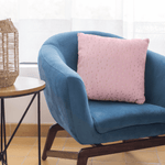 Soft pink decorative cushion cover with gold foil heart detailing