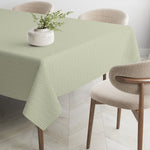 Modern sage green textured tablecloth for elegant dining spaces