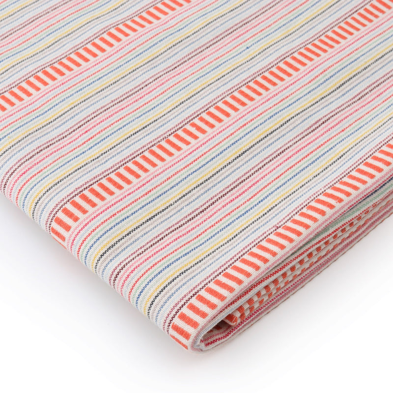 VivaStripe striped dining tablecloth with soft multicolor pattern for modern homes