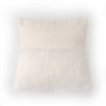 White boucle and faux fur cushion cover for minimalist and modern interiors