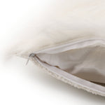 Luxury white faux fur and boucle cushion cover for contemporary interiors