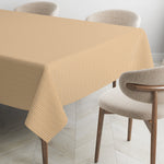 Warm yellow textured tablecloth for modern dining room decor
