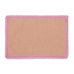 Dusky Rose Waffle Table Placemats with Lace Border (Set of 6) - Bonica
