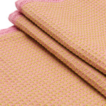 Dusky Rose Waffle Table Runner with Lace Border - Bonica