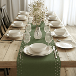 Ever Green Dots Cotton Table Runner - Bonica