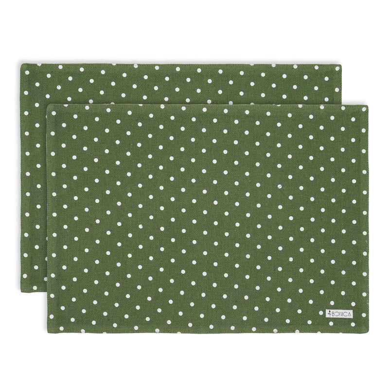 EverGreen Dots Cotton Table Placemat (Set of 2) - Bonica
