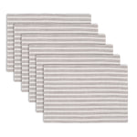 Monostripe Reversible 100% Cotton Table Placemats (Set of 6) - Bonica