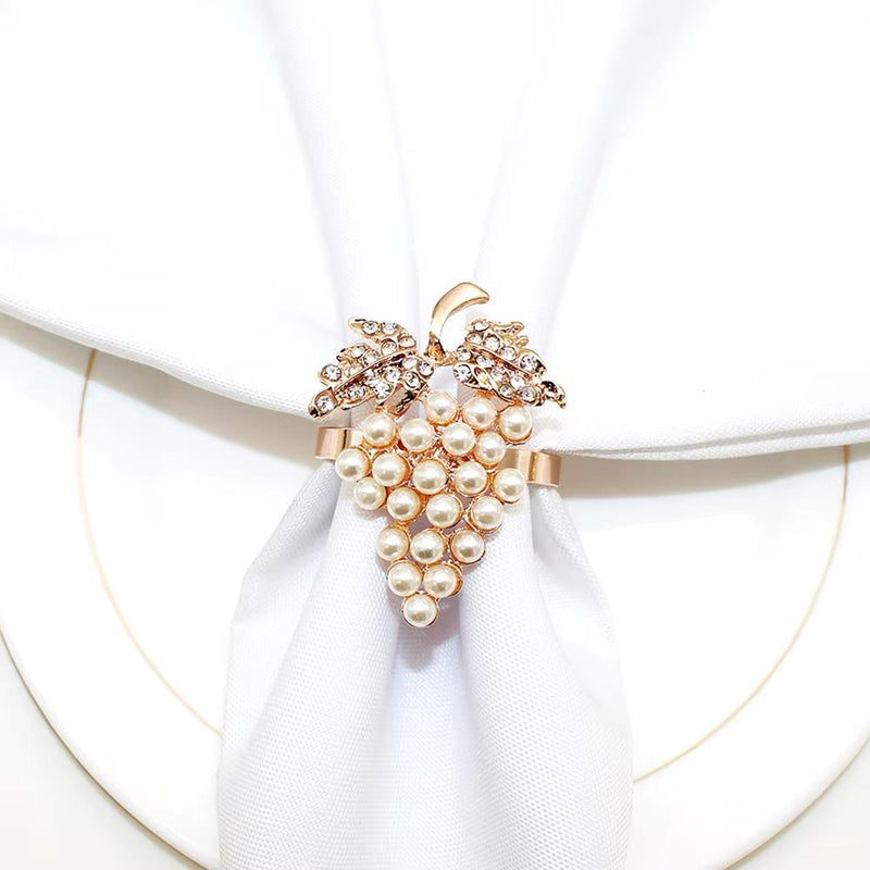 Pearl Vine Napkin Rings Gift Set (Set of 4 & 6) - Bonica