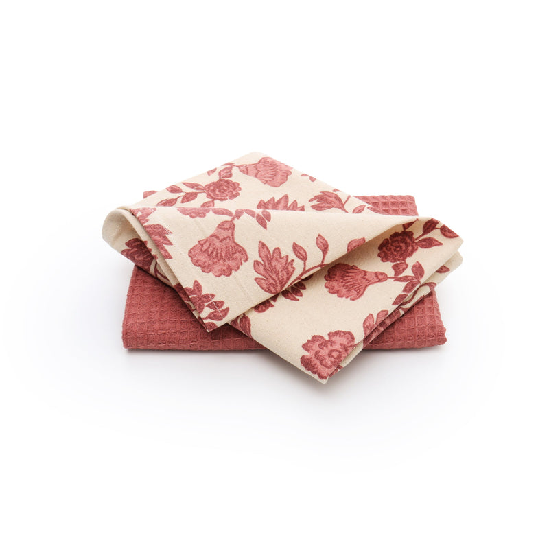 Rosewood 100% Cotton Kitchen Towel (Set of 2) - Bonica